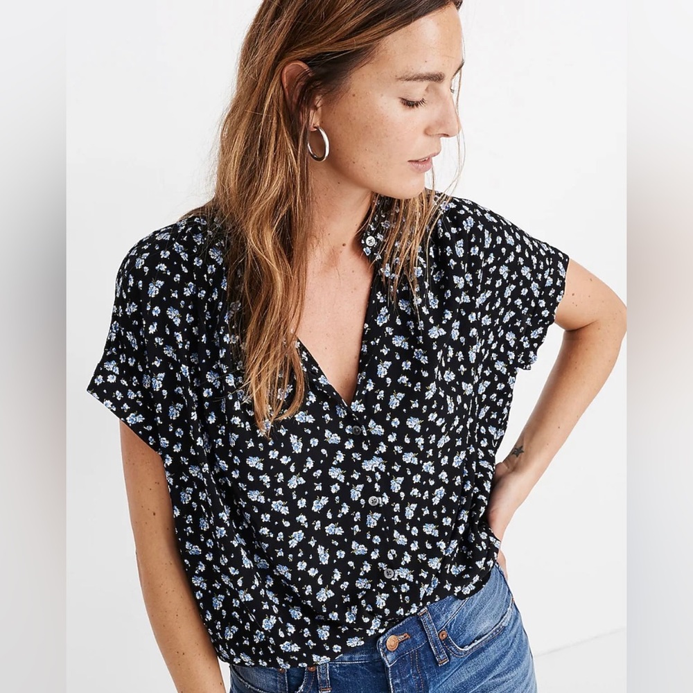 Madewell Central Drapey Shirt in Baby’s Breath